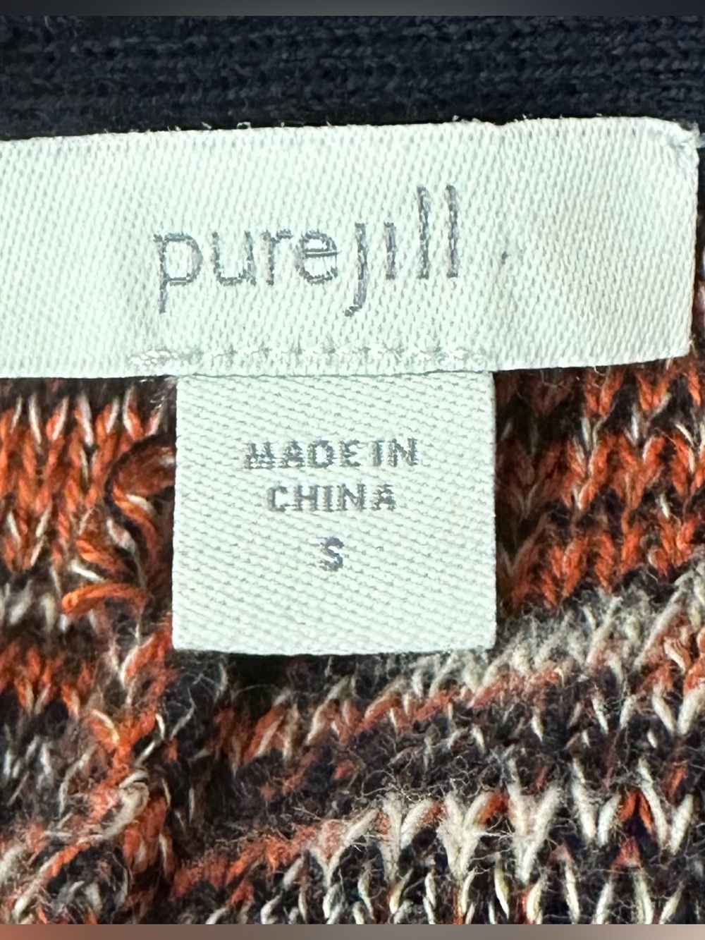 J Jill Sweater Women S Orange Black Marled Oversized Bohemian Preppy Cottagecore - Picture 7 of 9